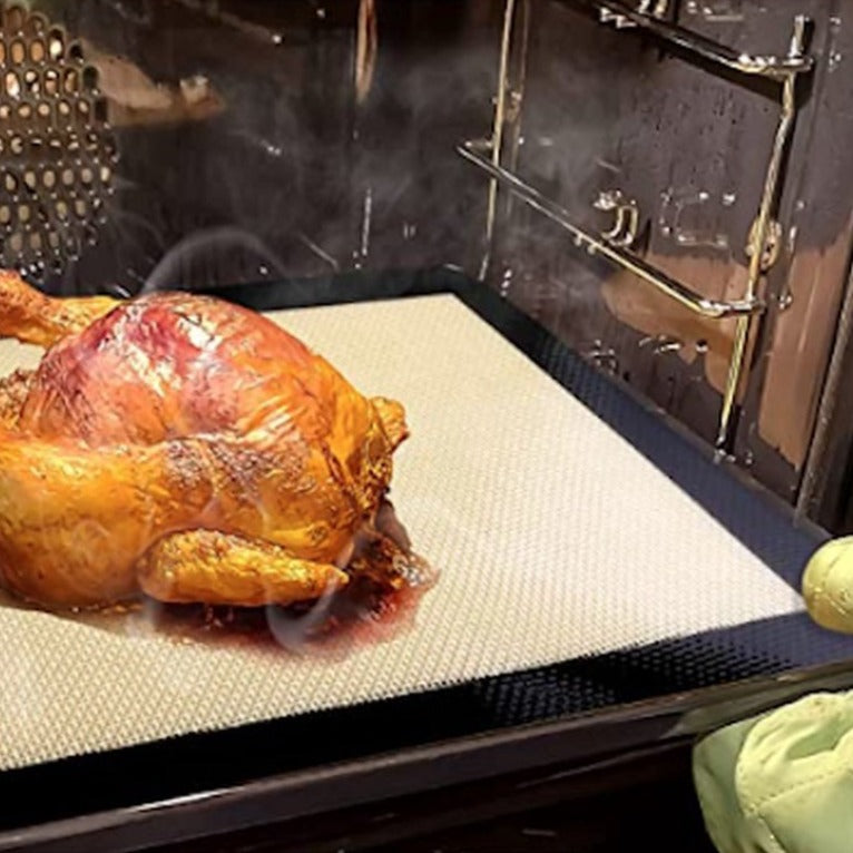 Reusable oven mat - 30 x 40 cm - Heat resistant 250°C - Black - Hygienic - Washable