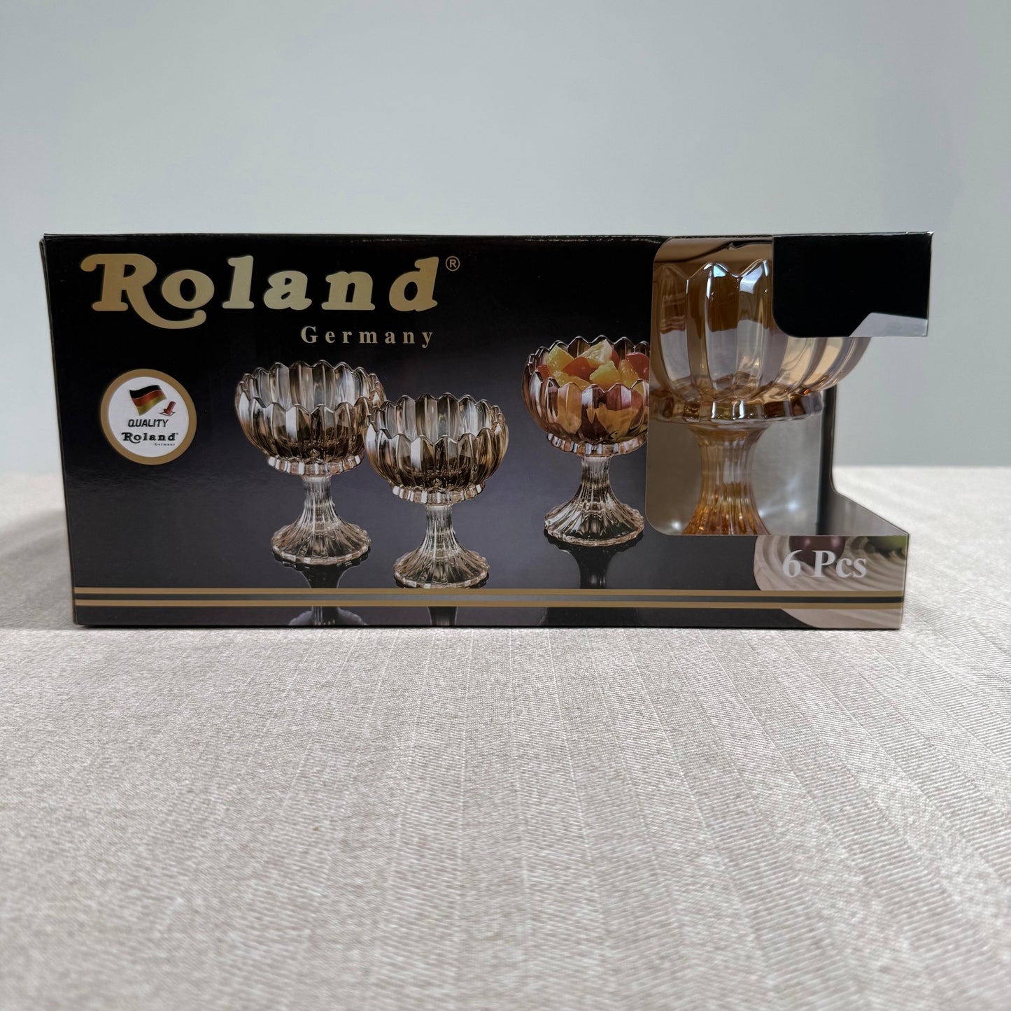 Set de Coupes à Glace – 6 Pièces en Verre Cristal