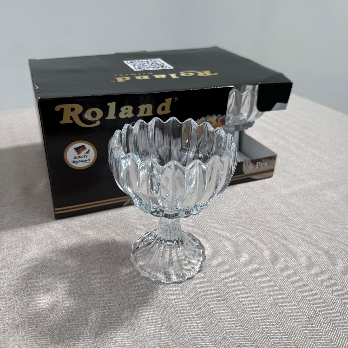 Set de Coupes à Glace – 6 Pièces en Verre Cristal