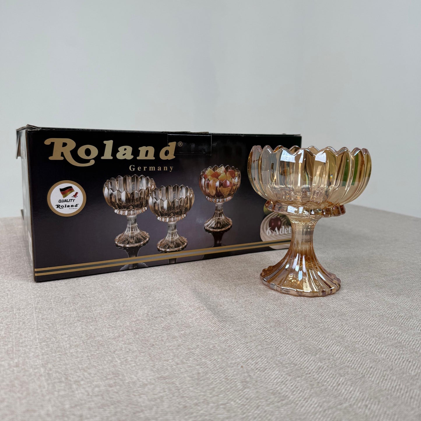 Set de Coupes à Glace – 6 Pièces en Verre Cristal