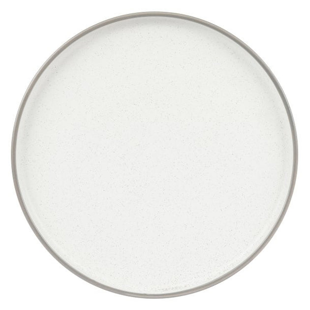 Service de table 16 pièces blanc gris en porcelaine