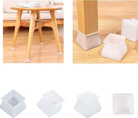 Duhtz Clear Circular Chair Leg Caps - 24pcs - Protective, Soundproof, Stretchable - Fits 20mm-30mm Chairs