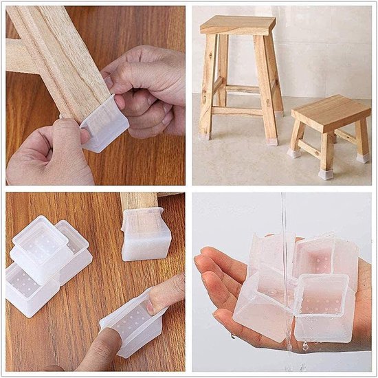 Duhtz Clear Circular Chair Leg Caps - 24pcs - Protective, Soundproof, Stretchable - Fits 20mm-30mm Chairs