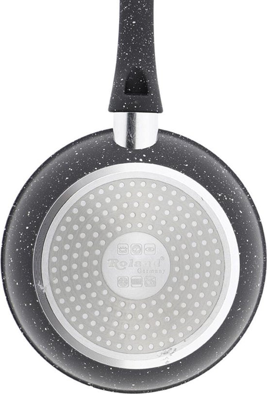Set de 3 poêles en aluminium noir avec revêtement antiadhésif – Ø 20/24/28 cm – Roland
