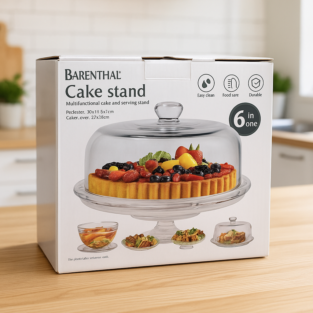 Présentoir à gâteaux 6-en-1 en verre – Barenthal