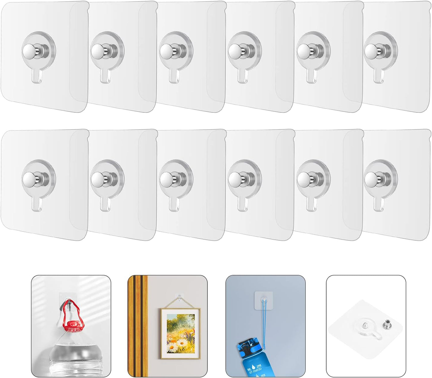 12 x Adhesive Hangers for Frames, Pictures, Hanging Photo Frames