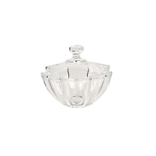 Bonbonnière en verre transparent avec couvercle – Ø12 cm