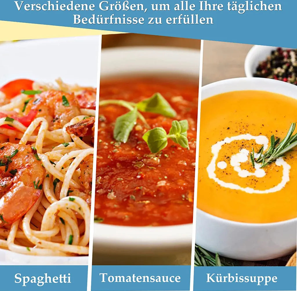 Scheffler – Set de 4 Casseroles avec Couvercles en Verre, Revêtement Antiadhésif, Compatible Induction, 8 Poignées Silicone Amovibles