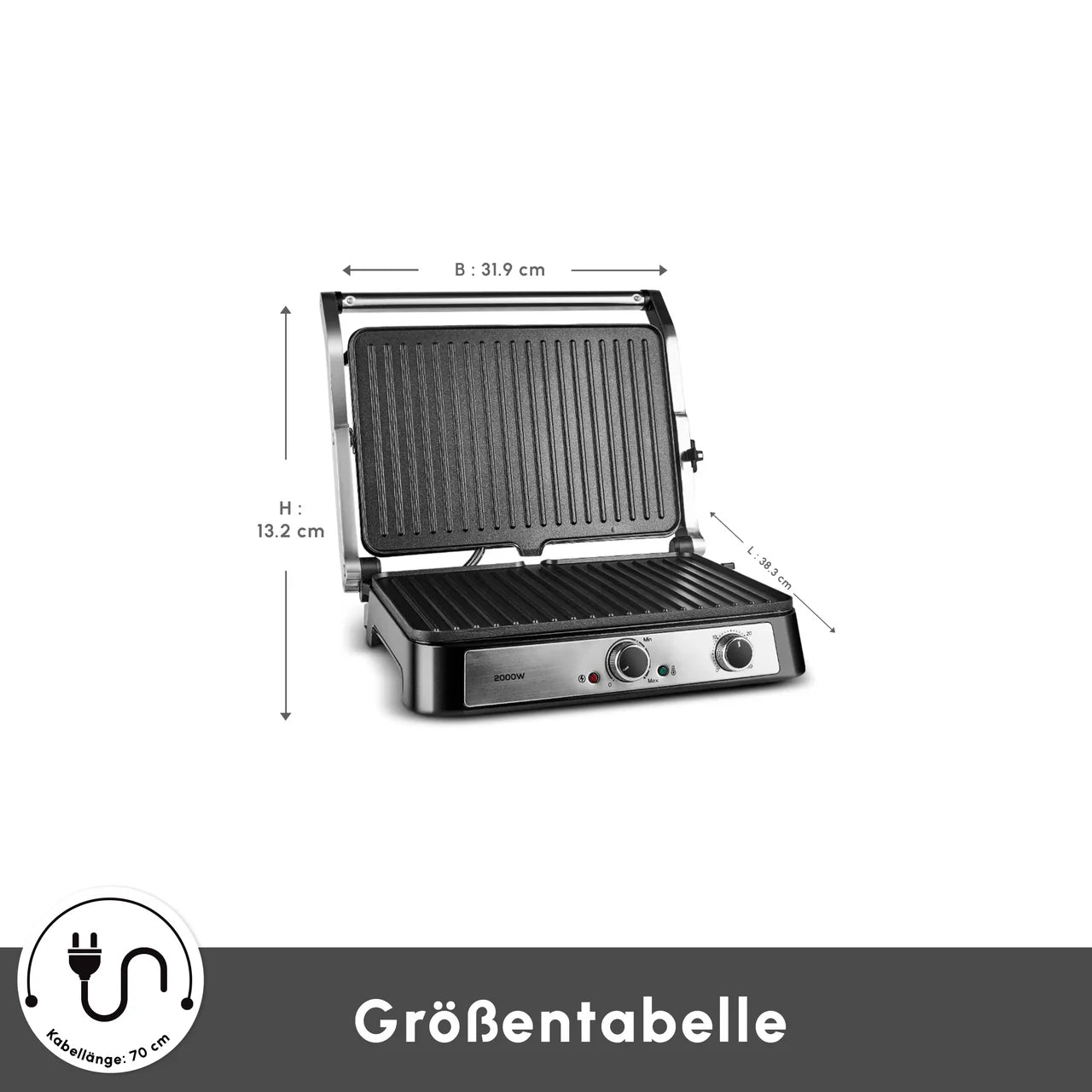 Grille-pain et gril Karaca Toastmate – 6 tranches, inox, 2000 W, plaque en fonte