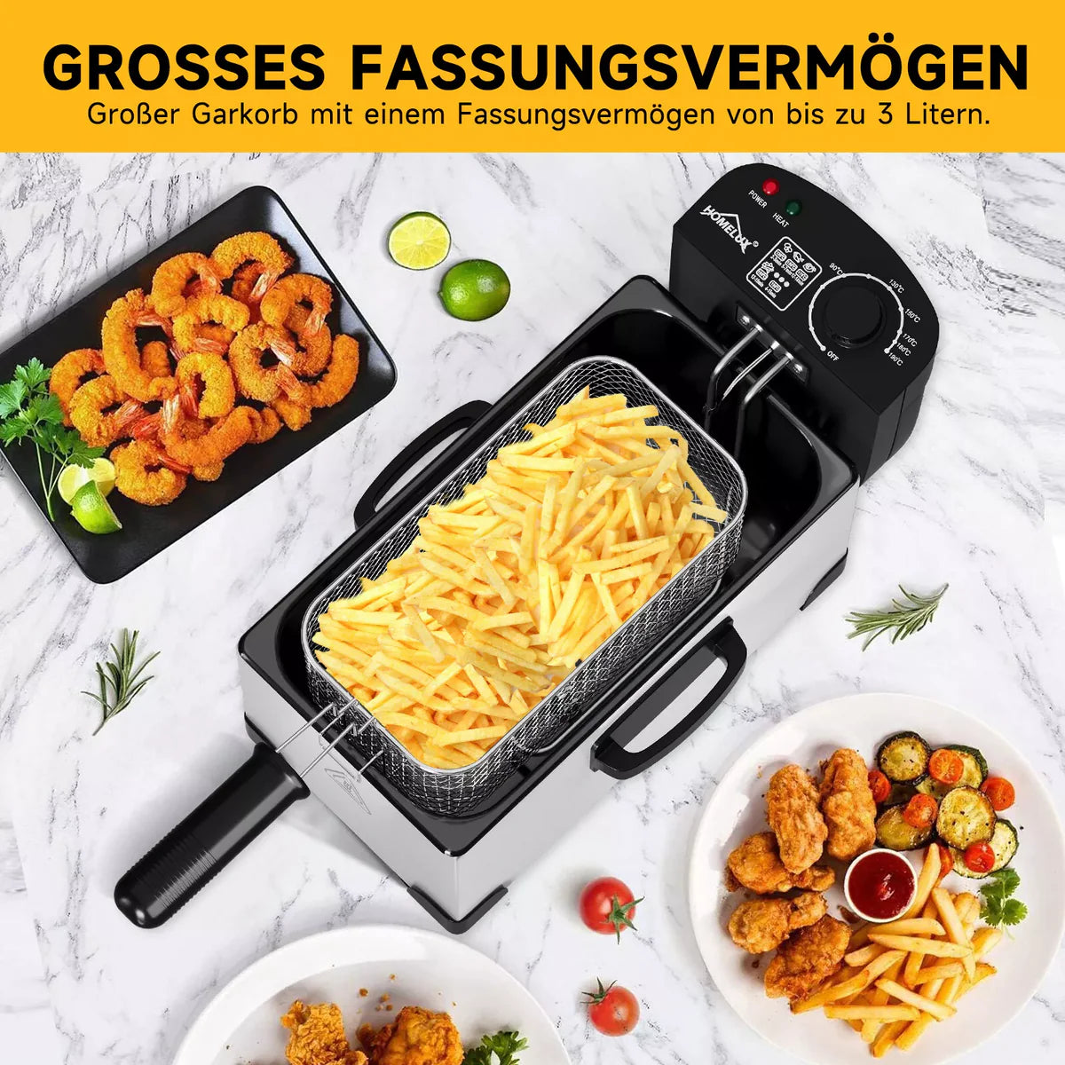 HOMELUX Friteuse 3 L 2000W