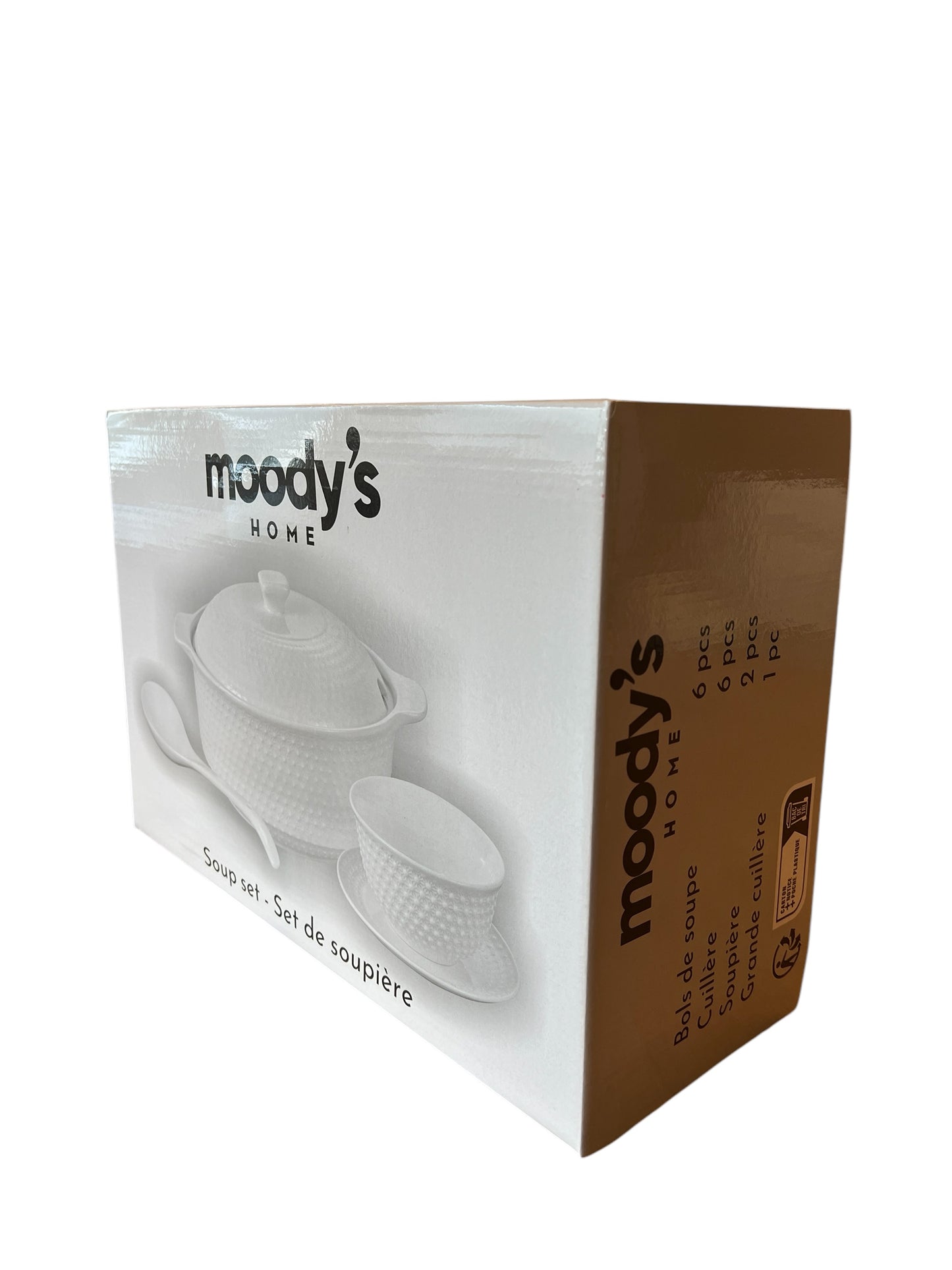 Ensemble de Soupière Élégant Moody’s Home – Service de Table en Porcelaine 15 PCS