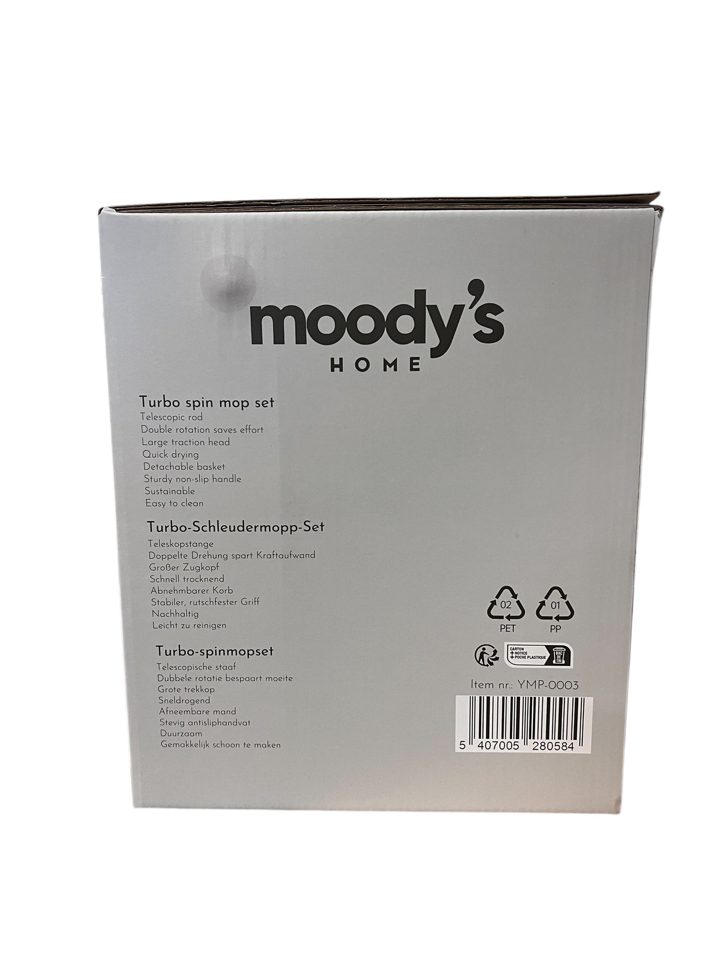 Moody's Home Turbo Spin Mop Set – Un Nettoyage Efficace Sans Effort