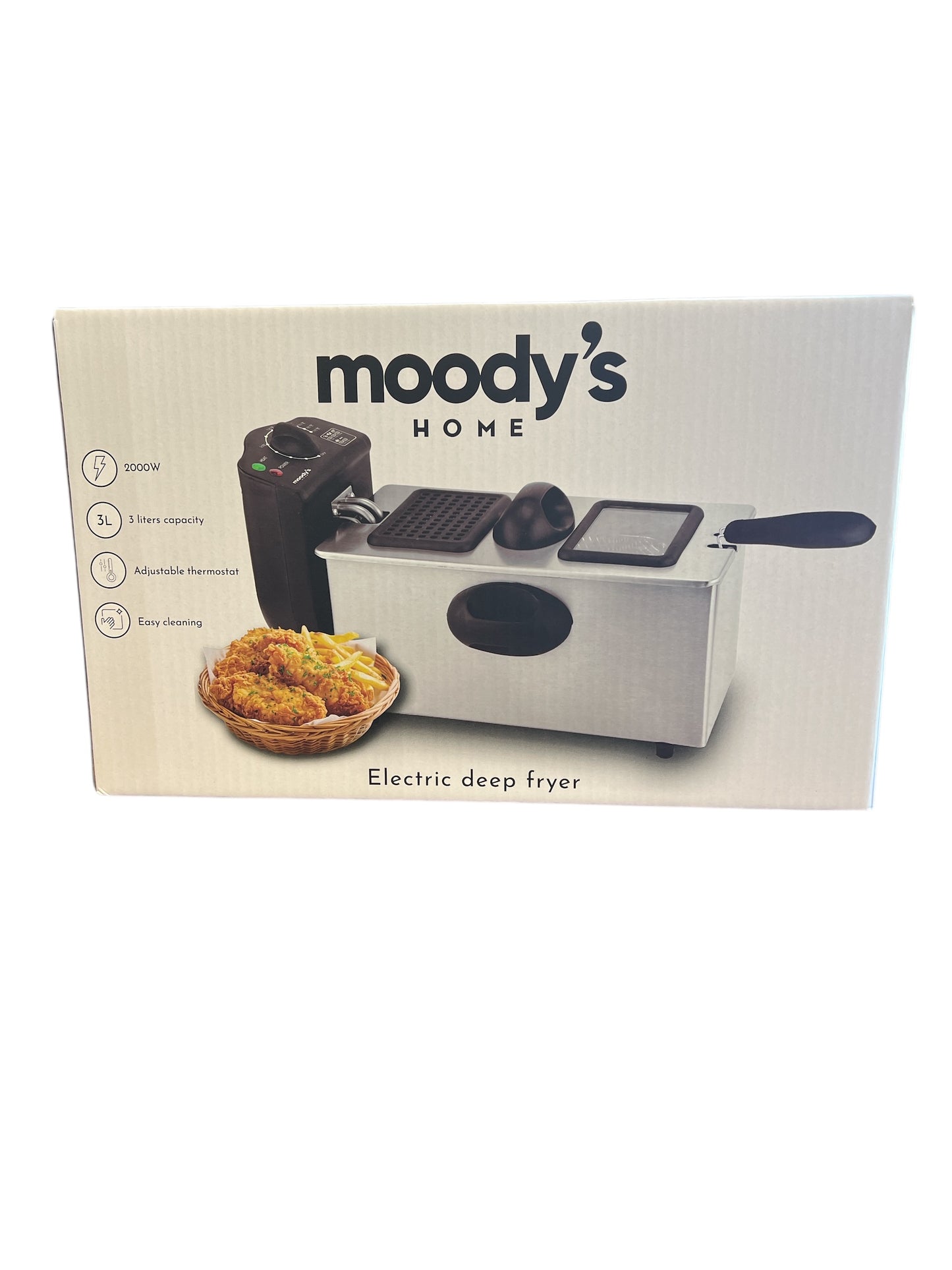 Friteuse Électrique 3L | 2000W Acier Inoxydable - Moody's Home