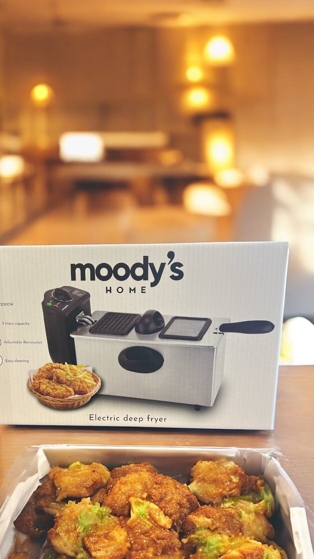Friteuse Électrique 3L | 2000W Acier Inoxydable - Moody's Home