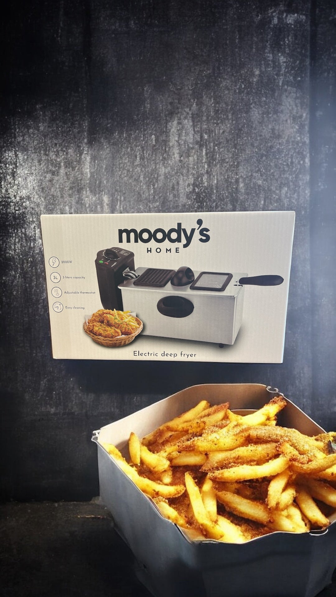 Friteuse Électrique 3L | 2000W Acier Inoxydable - Moody's Home