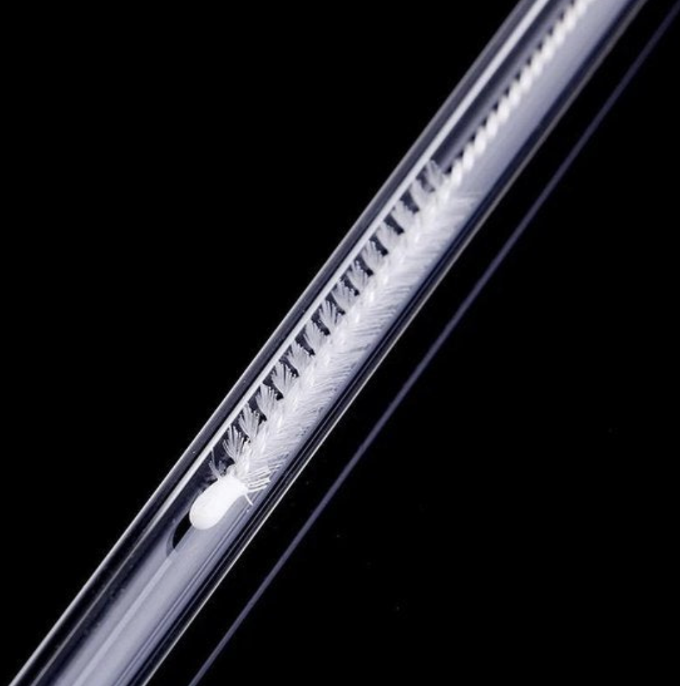 6pcs Glass Straws - Slightly Bent - Durable & Reusable + Cleaning Brush