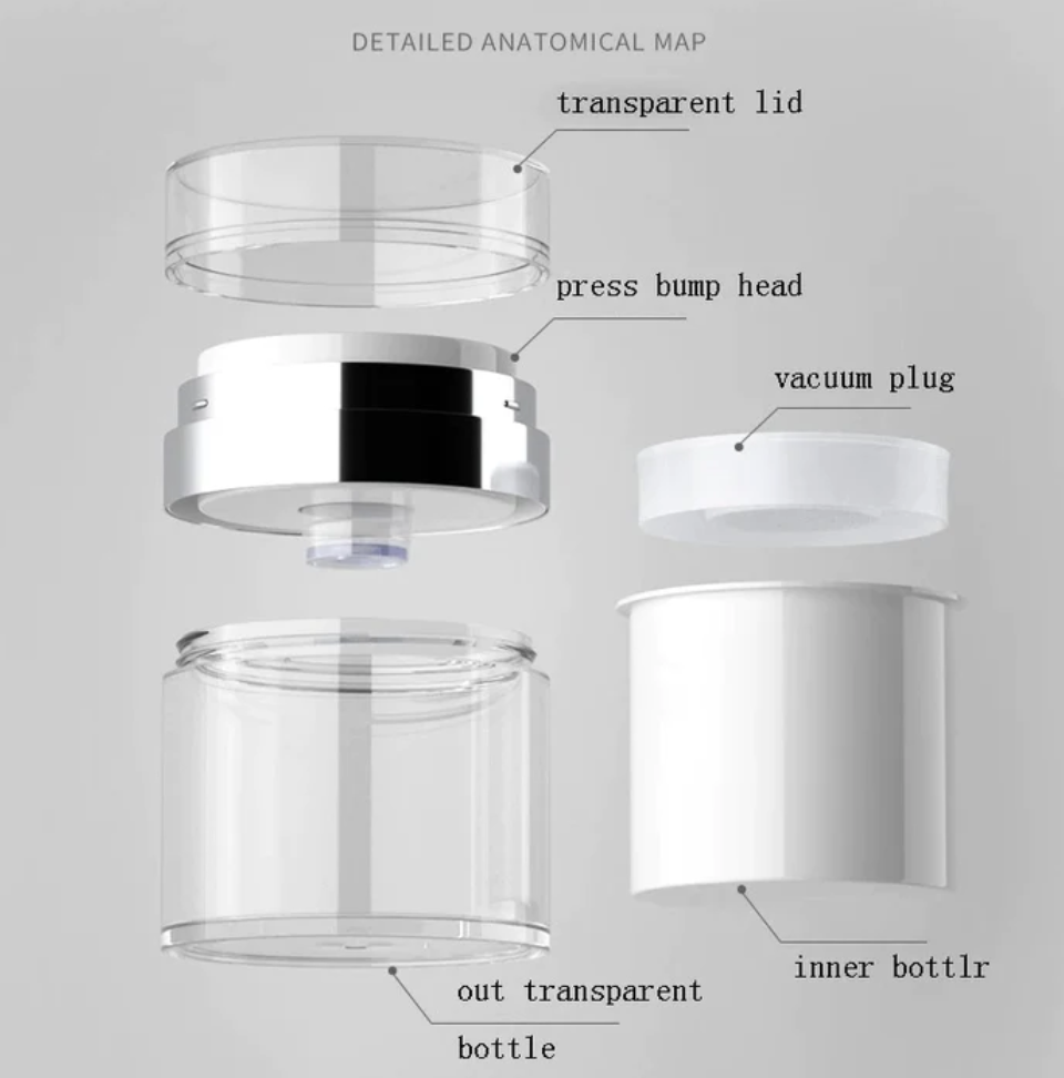 Flacon de crème sous vide avec pompe pour crème pour le visage et flacon de lotion sous vide