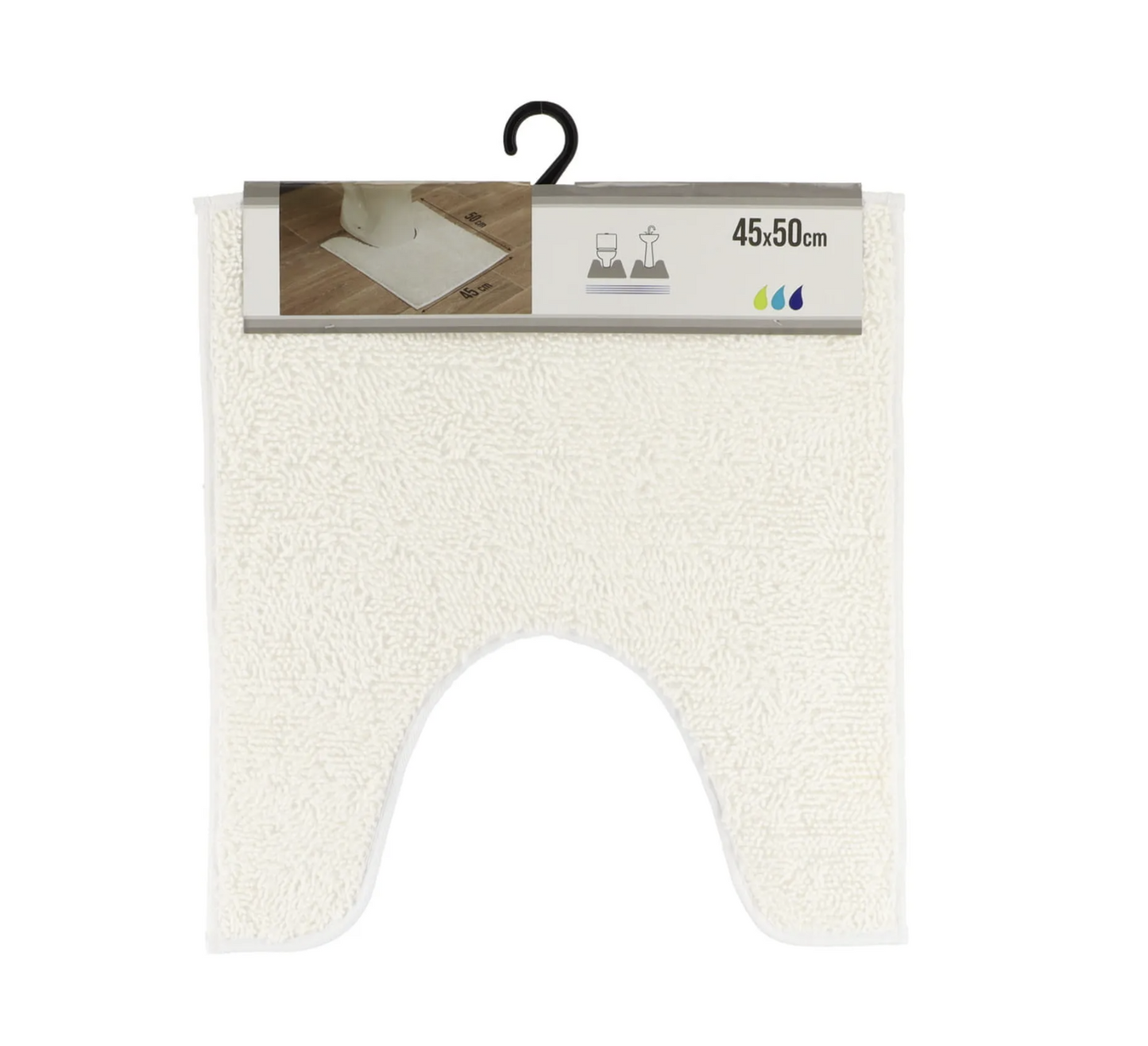 Tapis Contour Wc En Polyester 45 X 50 Cm