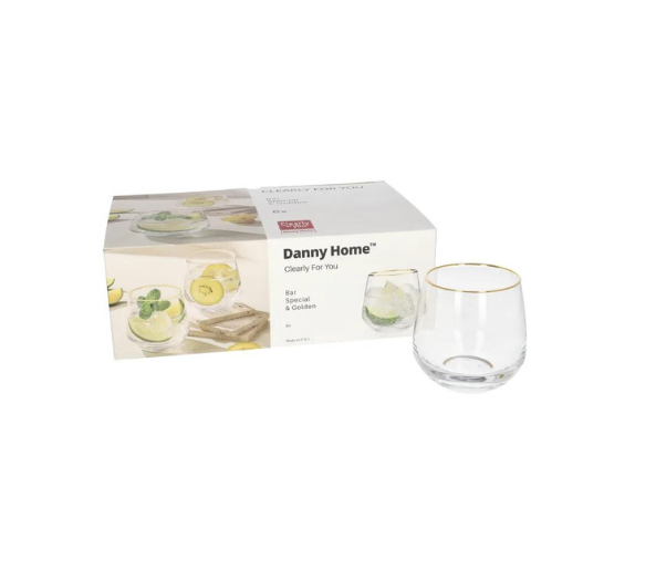Verres à Boire Elégants Avec Bord Doré - Lot de 6