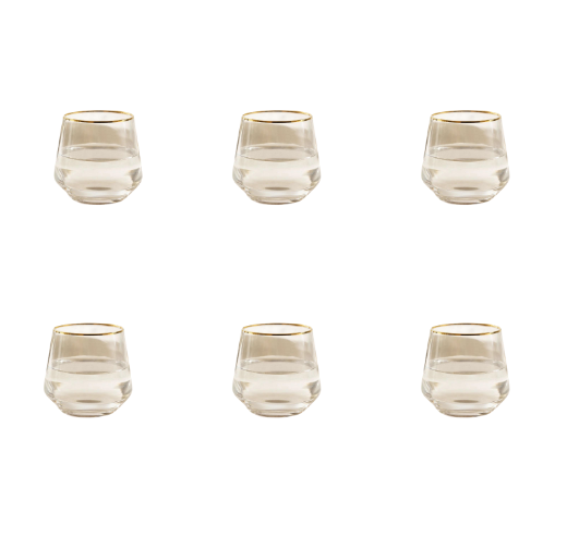 Verres à Boire Elégants Avec Bord Doré - Lot de 6
