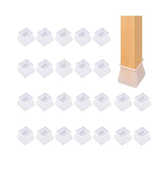 Duhtz Couvre-pieds de chaise circulaires transparents - 24 pièces - Protecteurs, insonorisants, extensibles - Pour chaises de 20 mm à 30 mm