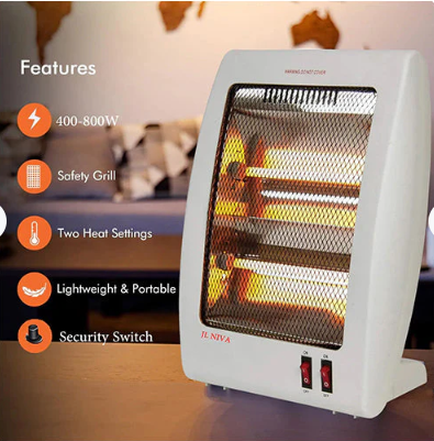 Elektrische kwartsverwarmer 400/800 W - QH-90A - Wit
