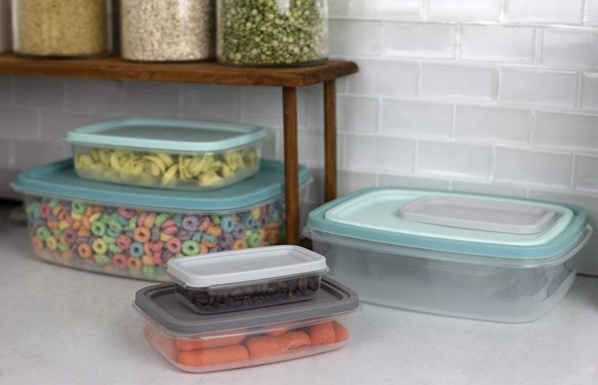 Lot de 7 Boîtes de Conservation Pour Aliments avec Couvercles en Plastique