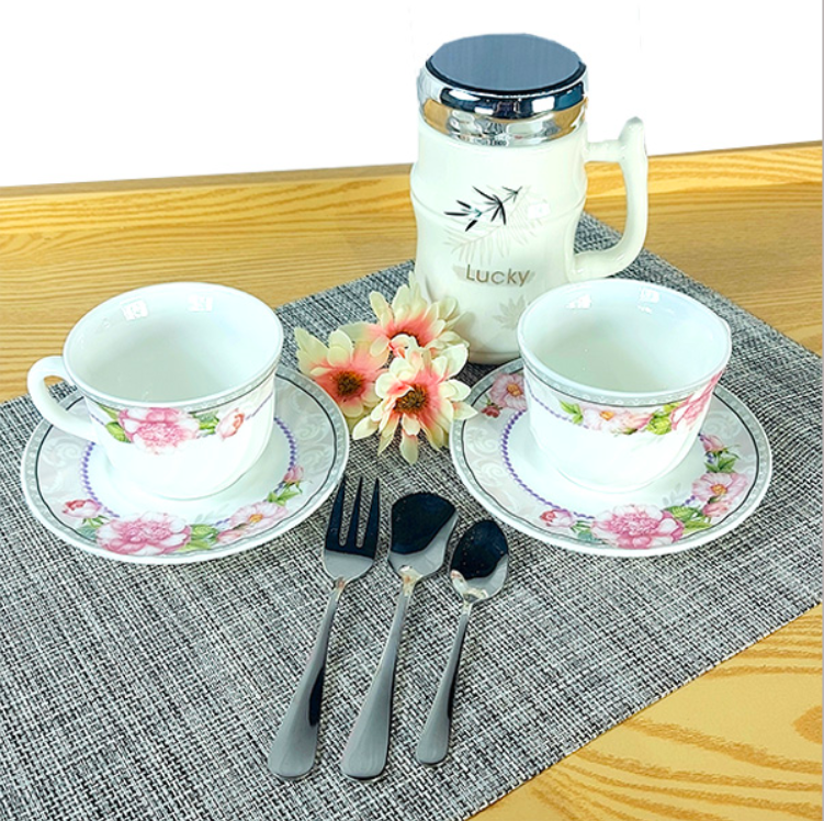 Ensemble Tasse et Assiette à thé de Qualité Supérieure de 190 ml – Lot de 6