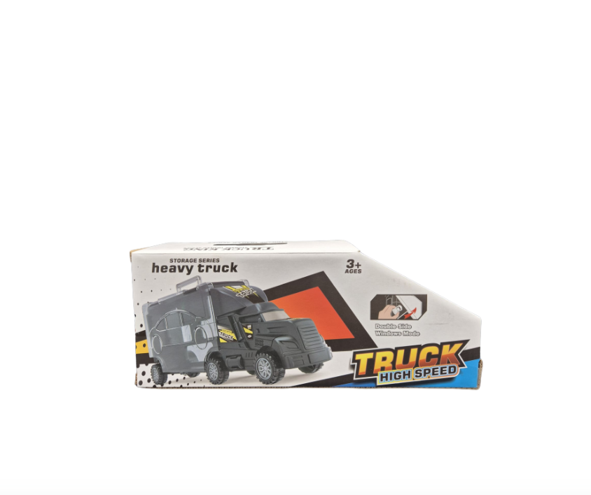 Transport Car Carrier Truck - with 3 Stylish Metal Racing Cars - with Carrying Case