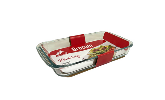 Brocam 2200 ml rectangular glass baking dish