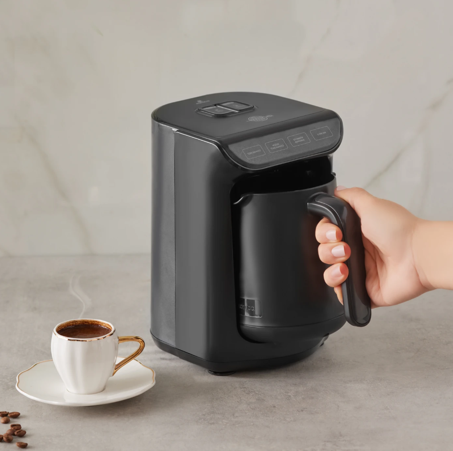 Karaca Hatır Ember Turkish Coffee Maker and Wave Turkish Coffee Machine 5 Cup Capacity with Lots of Foam