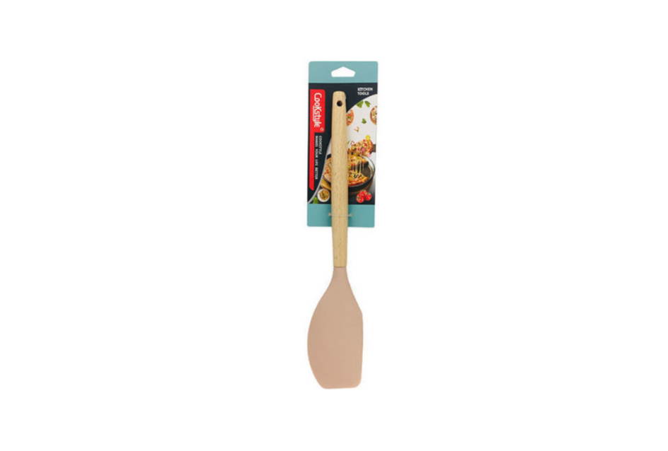 Spatule de Cuisine en Silicone avec Manche en Bois – Résistante à la Chaleur