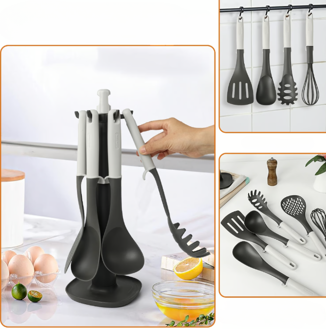 Danny Home 7 Piece Kitchen Utensil Set – Heat Resistant, Non-Stick