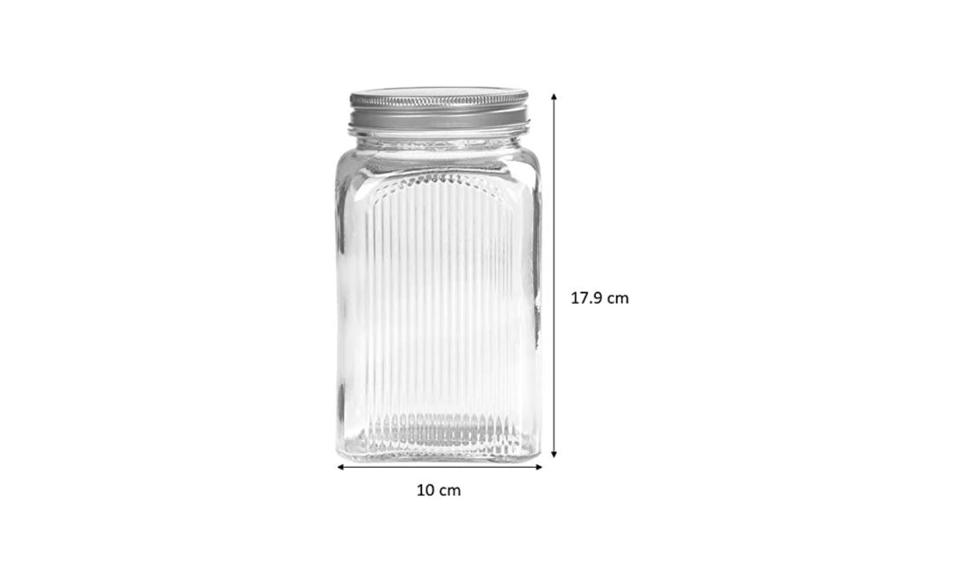 Lot de 3 Bocaux de Rangement en Verre avec Couvercle en Etain de Danny Home