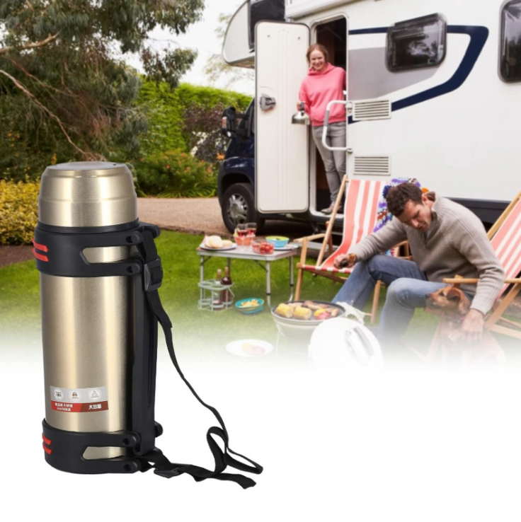 Bouteille Isotherme en Acier Inoxydable à Double Couche - 2000 ml Pour le Sport et le Camping