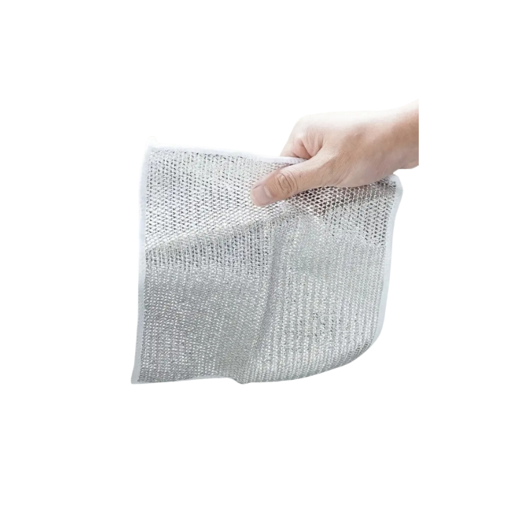 Lot de 8 Torchons de Cuisine à Séchage Rapide – Tampons à Récurer Réutilisables en Microfibre et Fil Argenté