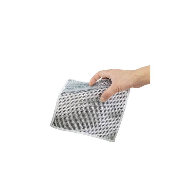 Lot de 8 Torchons de Cuisine à Séchage Rapide – Tampons à Récurer Réutilisables en Microfibre et Fil Argenté
