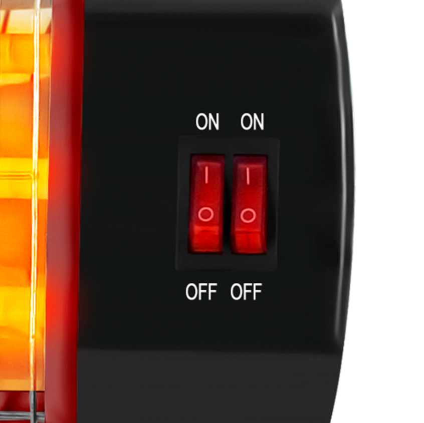 Lexical LQH-8020-4 Chauffage à Quartz, 1200W, Grille de Sécurité & Interrupteur Anti-Basculement