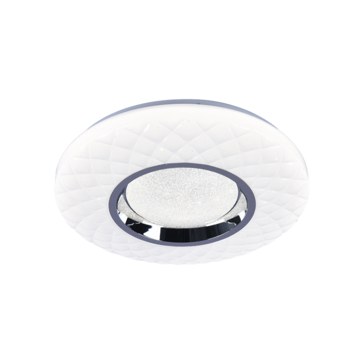 Plafonnier LED Acrylique Sun 50cm avec Détail en Cristal Sand Métallique Brillant