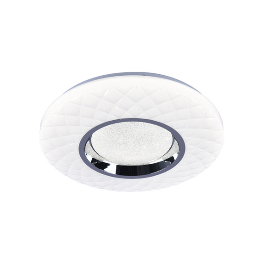 Plafonnier LED Acrylique Sun 50cm avec Détail en Cristal Sand Métallique Brillant