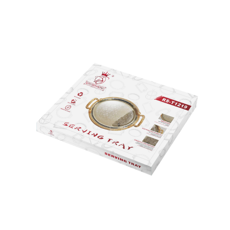 Royal Swiss Ovaal Dienblad – Elegante gouden afwerking met afgeronde handgrepen en gladde randen