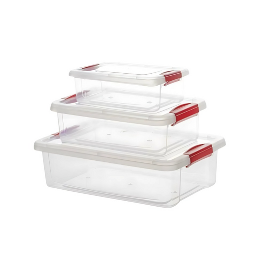 Boîte de Rangement House & More 3 Pièces avec Système de Verrouillage Sécurisé