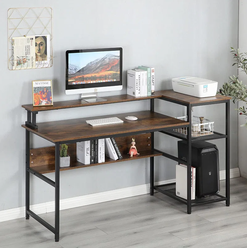 Bureau de Travail Ogdon avec Cadre Métallique Durable