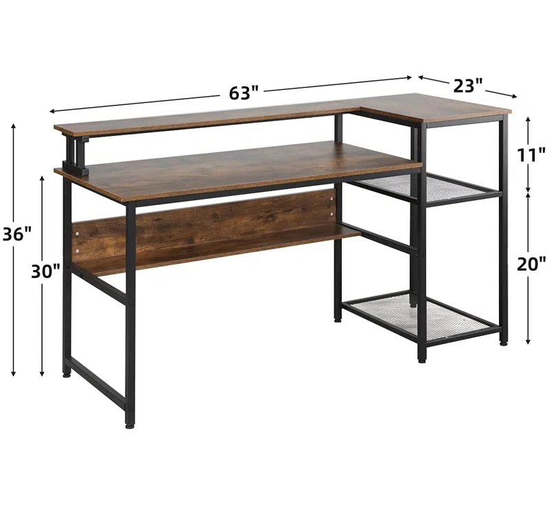 Bureau de Travail Ogdon avec Cadre Métallique Durable