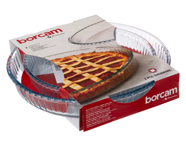 Pasabahce Borcam – Lot de 2 Plats en Verre pour Four (Cannelés, Ronds)