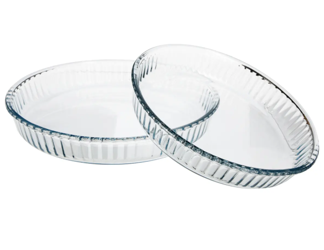 Pasabahce Borcam – Lot de 2 Plats en Verre pour Four (Cannelés, Ronds)