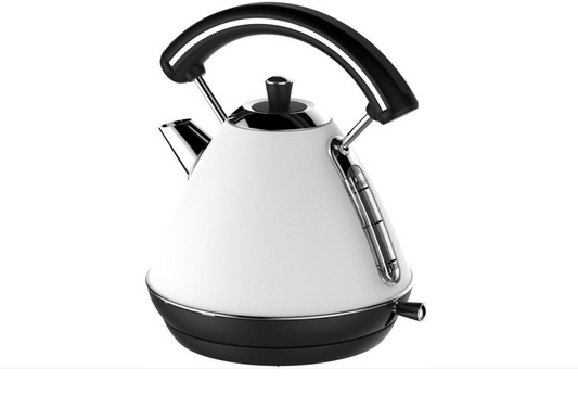 Bouilloire électrique rétro 1,7 L blanc et argent-Schäfer