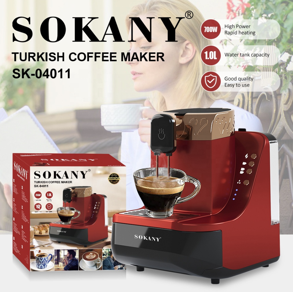 Machine à Café Turc Sokany – Modèle SK-04012 / SK-04011 (Blanc & Rouge)