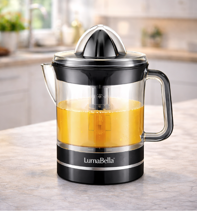 LumaBella LB-53006 – Presse-Agrumes Électrique 700ML – Extracteur de Jus d’Agrumes – Acier Inoxydable