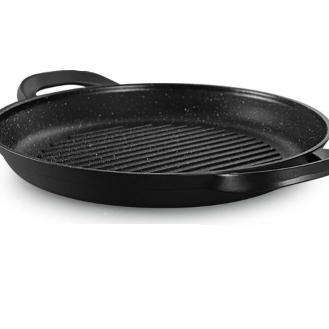 Ferveo Yada Poêle Grill en Fonte d'Aluminium – 32 cm – Compatible Induction